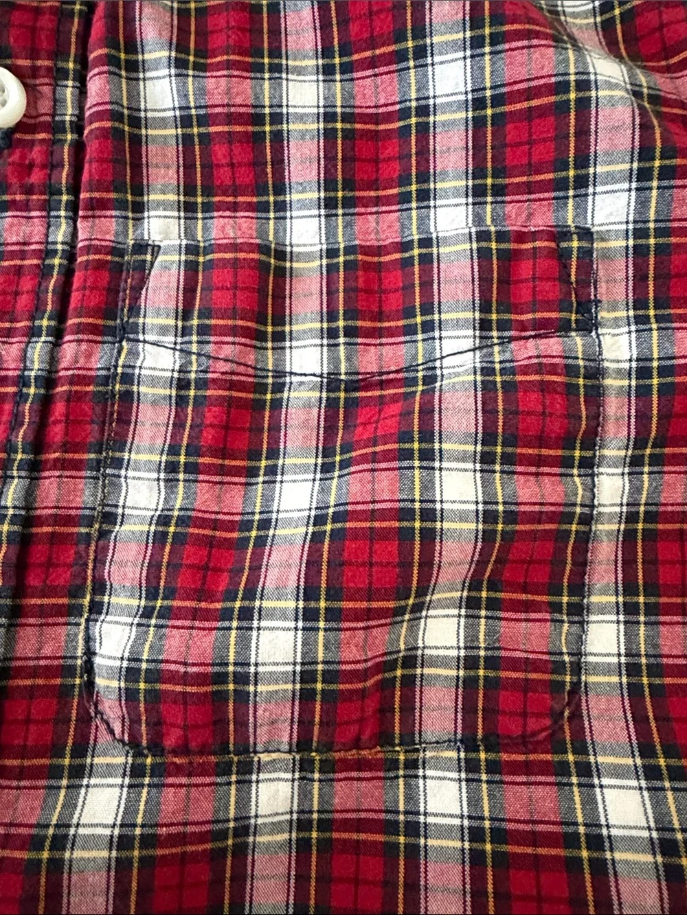 The Children's Place Boys Red and White Plaid Button-Down Shirt Size L (10/12)
